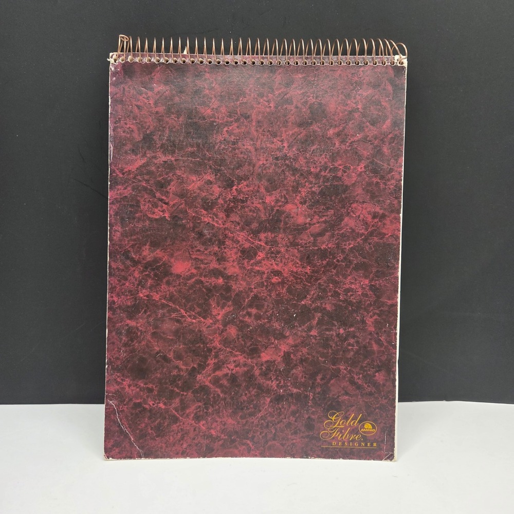 Ampad Gold Fibre Designer Notebook Spiral Top Bound Numbered 8.5x11 Burgundy